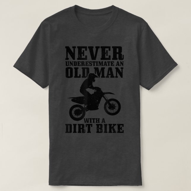 Camiseta Mens Nunca Subestimam Um Velho Na Bicicleta De Suj (Frente do Design)
