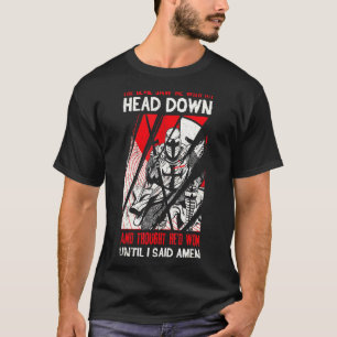 Camiseta Mens O Diabo Me Viu Com Minha Cabeça Abaixada Pens