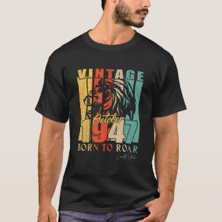 Camiseta Mens October 1947 75 Year Old Limited Edition Lion