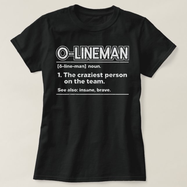 Camiseta Mens Offensive O Lineman Definition Football Engra (Frente do Design)