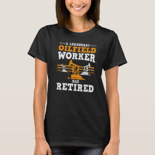 Camiseta Mens Oilfield Trabalhador De Petróleo Aposentado R