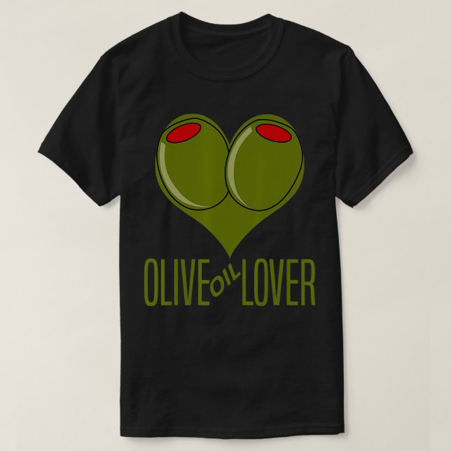 Camiseta Mens Olive Oil Lover Virgem Etract Comida Italiana (Frente do Design)