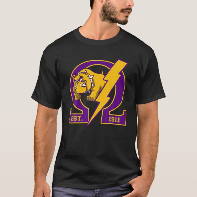 Camiseta Mens Omega-1911 Da Bruhz Bulldog Psi-Phi Ques (Frente)