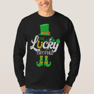 Camiseta Mens One Lucky Brother Family Correspondendo a St