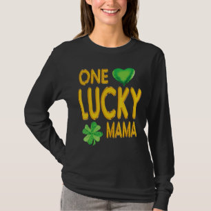 Camiseta Mens One Lucky Mama Irish Rainbow Tee Leopard Patr