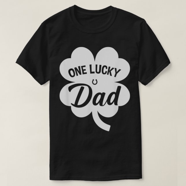 Camiseta Mens One Lucky Pai Shamrock Four Leaf Clover Rua P (Frente do Design)