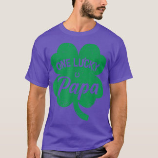 Camiseta Mens One Lucky Papa Shamrock Four Folha Rua P