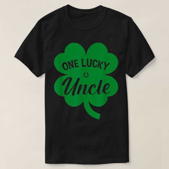 Camiseta Mens One Lucky Tio Shamrock Four Folha Rua (Frente do Design)