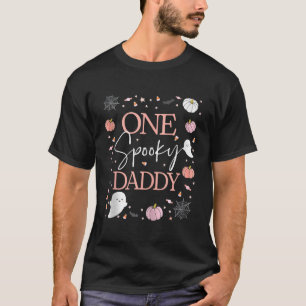 Camiseta Mens One Spooky Pai da garota de aniversário Rosa 