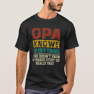 Camiseta Mens Opa Sabe Tudo O Que Vintage Opa Lover Pai