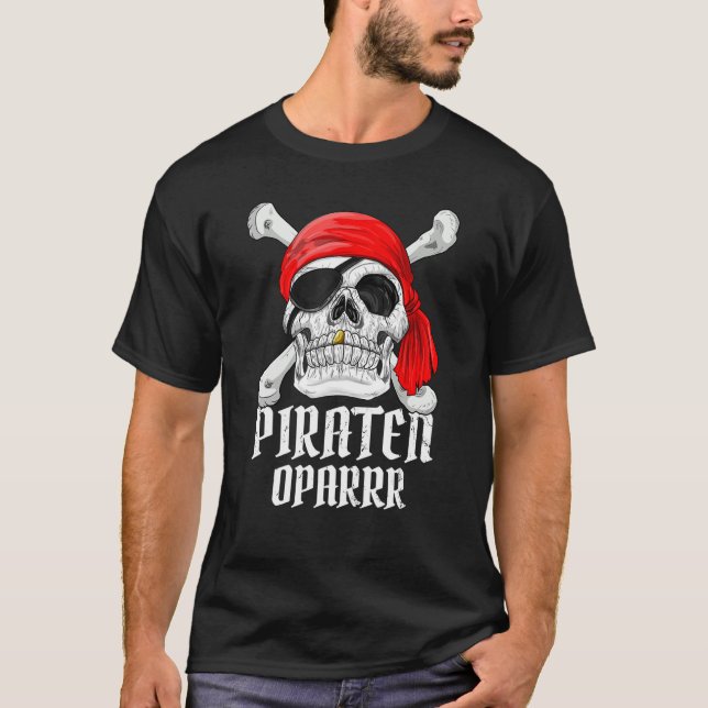 Camiseta Mens Oparrr Pirate Shirt Avô Pirata Fa (Frente)