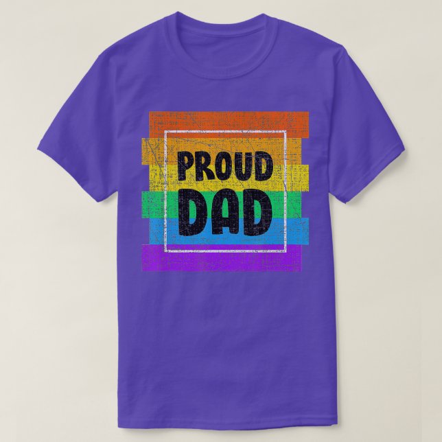 Camiseta Mens Orgulho gay do Pai Orgulhoso Pai Parceiro LGB (Frente do Design)