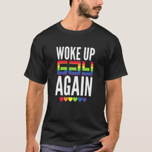 Camiseta Mens Orgulho gay LGBT O Arco-Íris Acordou Gay de N
