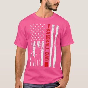 Camiseta Mens Orgulhosos Baseball Pai American Flag Sports