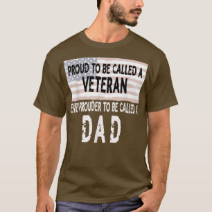 Camiseta Mens Orgulhosos de ser um Veterano e Dia de os pai