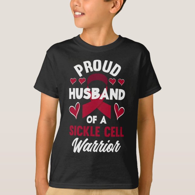 Camiseta Mens Orgulhosos Marido De Uma Doença Do Guerreiro  (Frente)