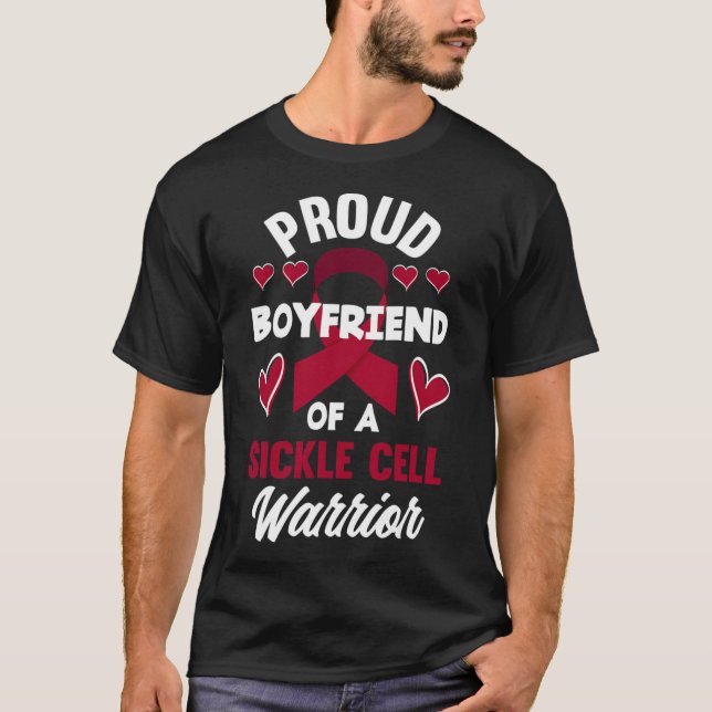 Camiseta Mens Orgulhosos Namorado De Doença Do Guerreiro De (Frente)