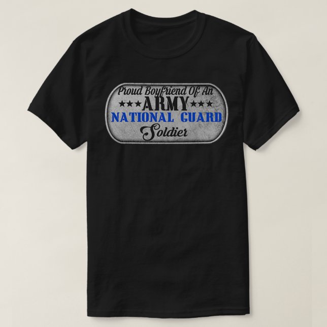 Camiseta Mens Orgulhosos Namorado De Uma Guarda Nacional Do (Frente do Design)