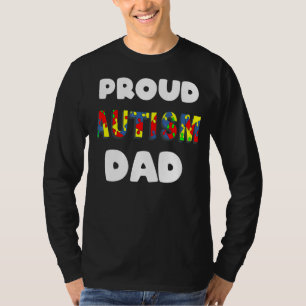 Camiseta Mens Orgulhosos Pai Autismo Colorido Peças Quebra-