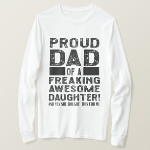 Camiseta Mens Orgulhosos Pais De Uma Filha Incrível
