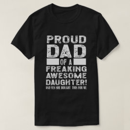 Camiseta Mens Orgulhosos Pais De Uma Filha Incrível