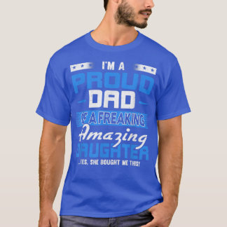 Camiseta Mens Orgulhosos Pais De Uma Filha Surpreendente -