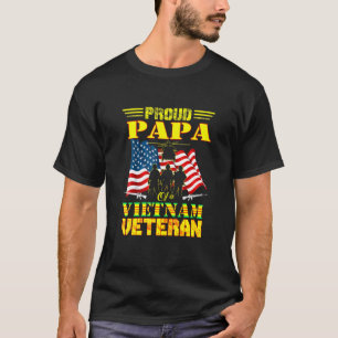 Camiseta Mens Orgulhosos Papa De Uma Família Militar Vetera