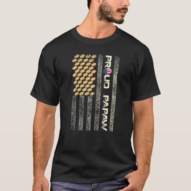 Camiseta Mens Orgulhosos Papaw, Bandeira Americana, Padre P (Frente)