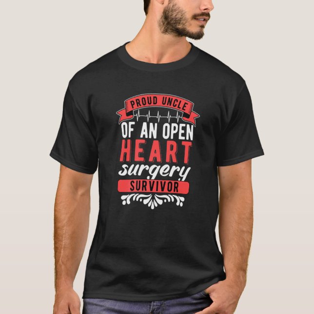 Camiseta Mens Orgulhosos Tio De Um Sobrevivente De Cirurgia (Frente)