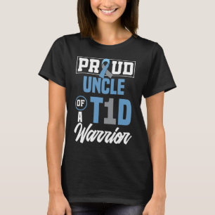 Camiseta Mens Orgulhosos Tio Do Guerreiro T1d Diabetes Awar