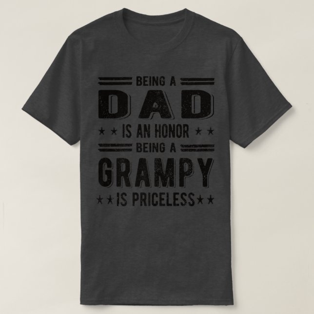 Camiseta Mens Orgulhosos Vovô Grampy Best Grampy (Frente do Design)