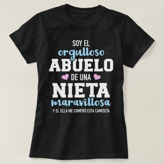 Camiseta Mens Orgulloso abuelo de una nieta Maravillosa T-S (Frente do Design)