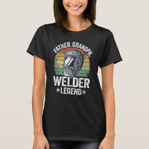 Camiseta Mens Padre Avô Welder Legend Metal Worker Vin