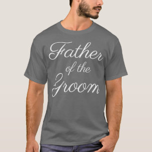 Camiseta Mens Padre do Groom, White Script Font, Wedd