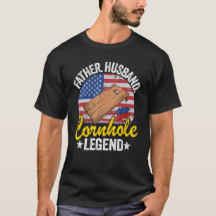 Camiseta Mens Padre Husband Cornhole Legend Corn Burs UF