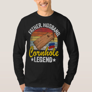 Camiseta Mens Padre Husband Cornhole Pai Corn Hole