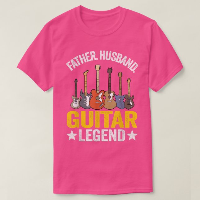 Camiseta Mens Padre Husband Guitar Legend Pai Guitar (Frente do Design)