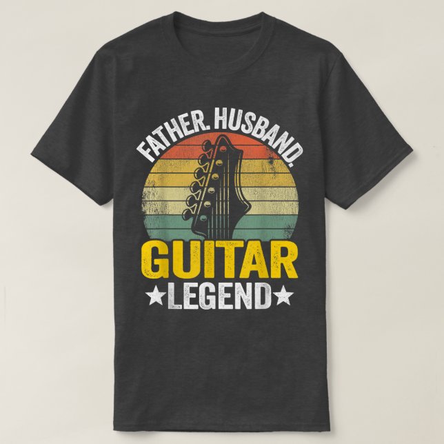 Camiseta Mens Padre Husband Guitar Legend Pai Guitar (Frente do Design)
