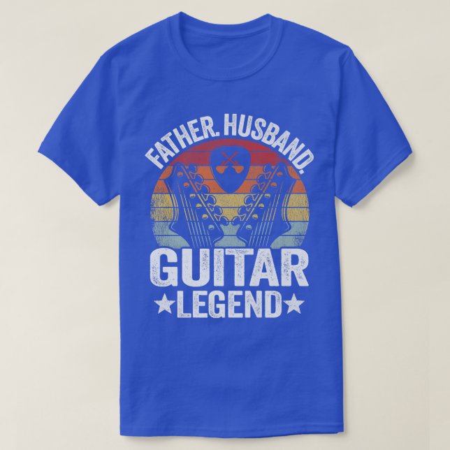 Camiseta Mens Padre Husband Guitar Legend Pai Guitar (Frente do Design)