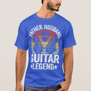 Camiseta Mens Padre Husband Guitar Legend Pai Guitar