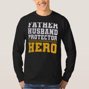 Camiseta Mens Padre Husband Protetor Hero Pai Fath