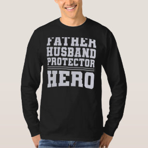 Camiseta Mens Padre Husband Protetor Hero Pai Fath