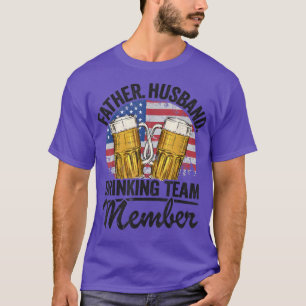 Camiseta Mens Padre Husband USA Bebendo Team Beer 