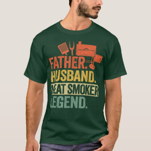 Camiseta Mens Padre Marido Carne Legenda Fumante Grieling D