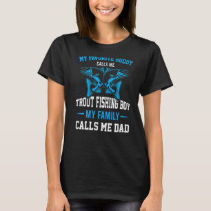 Camiseta Mens Padre Meu amigo favorito me chama Trout Fishi