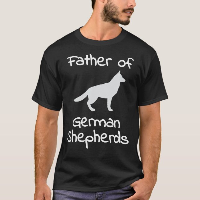 Camiseta Mens Pai De Cão German shepherd (Frente)