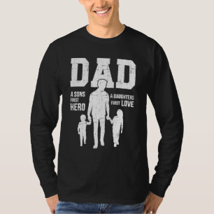Camiseta Mens Pai Filhos Primeiro Herói Amor Pelo Pai