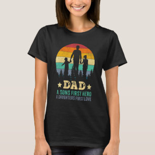 Camiseta Mens Pai Filhos Primeiro Herói Amor Pelo Pai