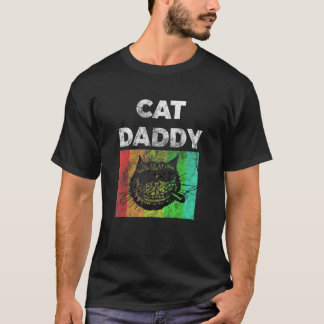 Camiseta Mens Pai Gato Gato Pai Gato Gatinho Pet Pai