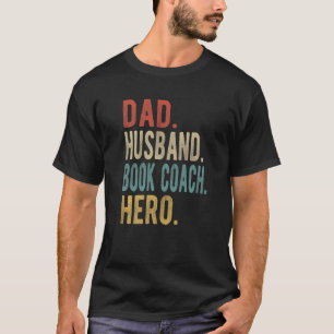 Camiseta Mens Pai Husband Book Coach Hero